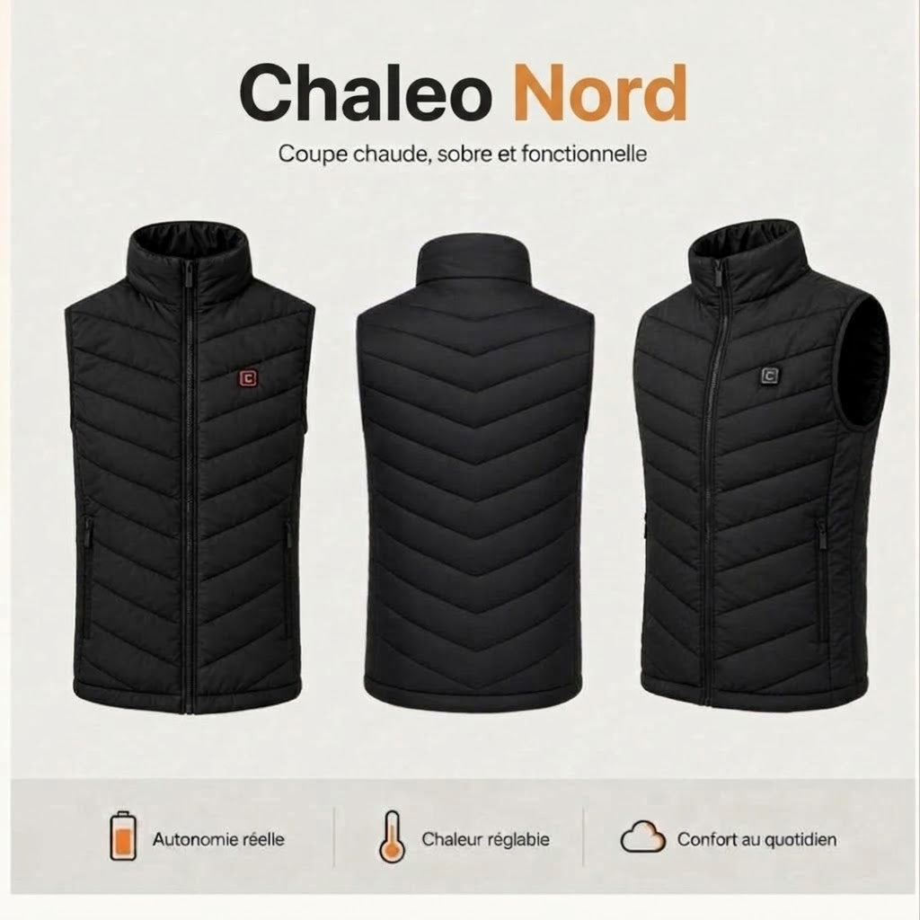 Gilet chauffant Chaleo Nord – Batterie incluse